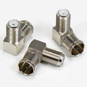 F Push-on Male to Female Right Angle Adapter F Push-on Male to Female Right Angle Adapter